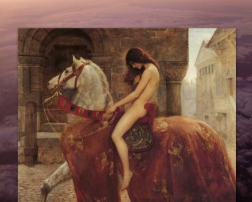 Colage del lienzo de  "Lady Godiva"  de John Collier